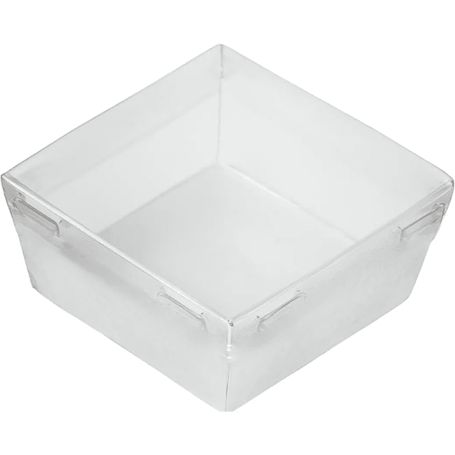 Контейнер бумажный универсальный 300 мл 85*85*85 мм SMART PACK Dome Lid БЕЛЫЙ ForGenika