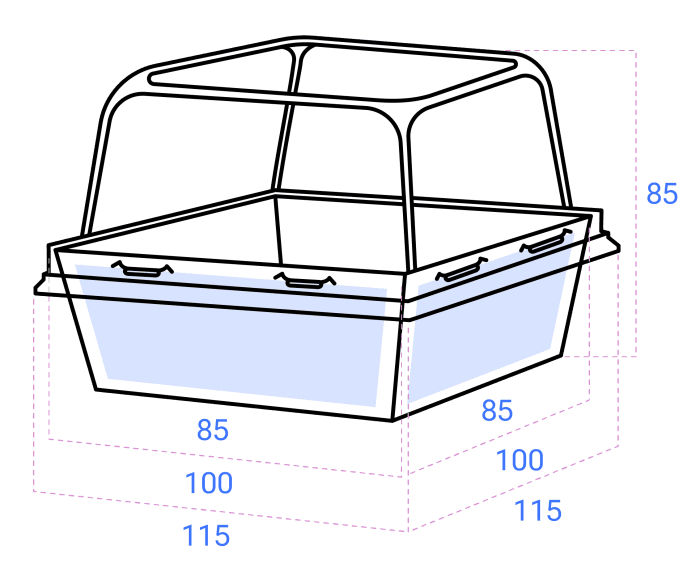 Контейнер бумажный универсальный 300 мл 85*85*85 мм SMART PACK Dome Lid БЕЛЫЙ + крышка ForGenika купольная КОМПЛЕКТ!