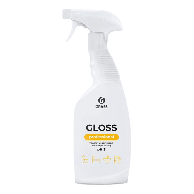 Чистящее средство 600 мл "Gloss" Professional для сан.узлов, спрей GRASS Чистящее средство 600 мл "Gloss" Professional для сан.узлов, спрей GRASS