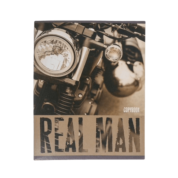 Тетрадь 48 листов, в клетку REAL MAN, обложка мелованный картон, блок офсет Тетрадь 48 листов, в клетку REAL MAN, обложка мелованный картон, блок офсет